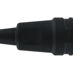 Kopp contrastekker randaarde rubber groot model zwart