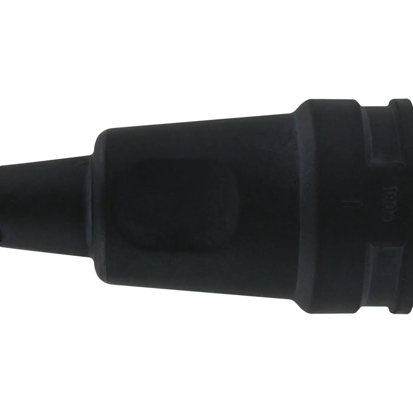 Kopp contrastekker randaarde rubber groot model zwart