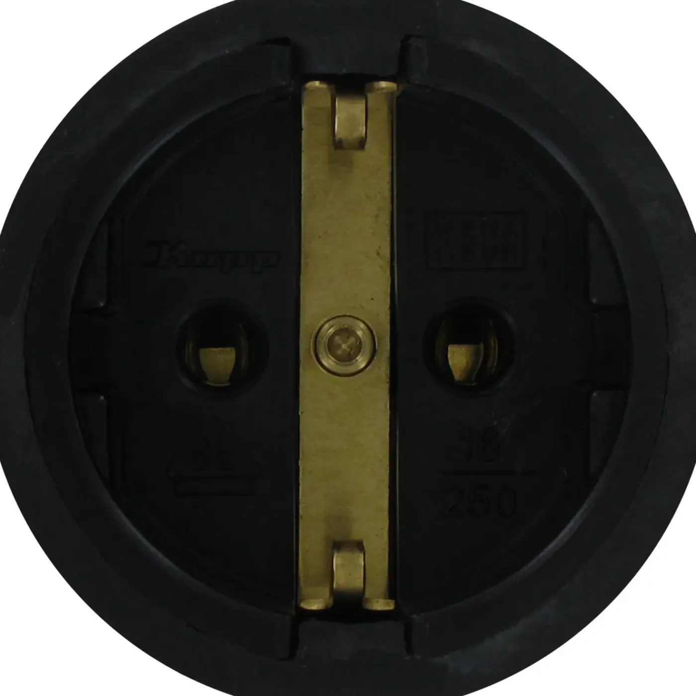 Kopp contrastekker randaarde rubber groot model zwart