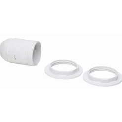 Kopp lamphouder E27 met 2 ringen wit