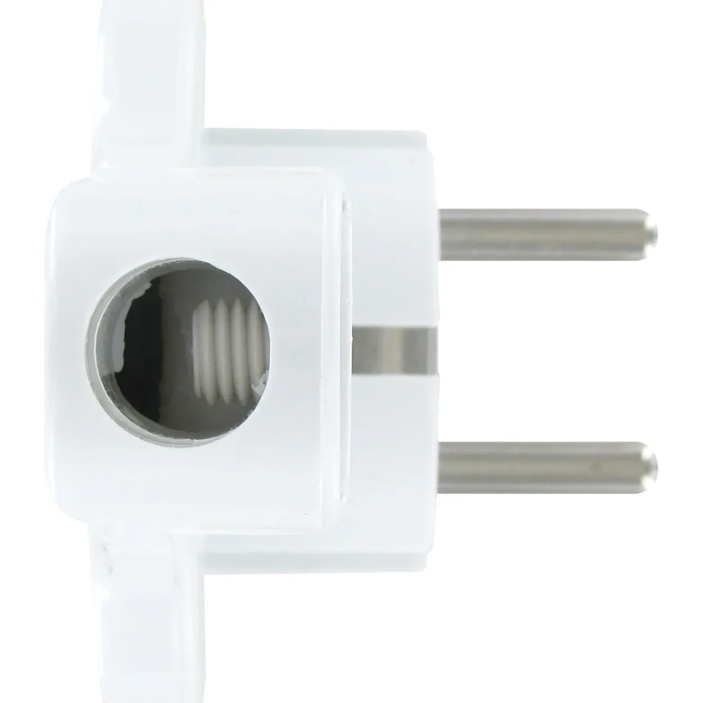 Kopp platte stekker RA + zij-invoer 8 mm wit