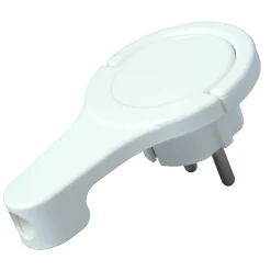 Kopp platte stekker RA + zij-invoer 8 mm wit