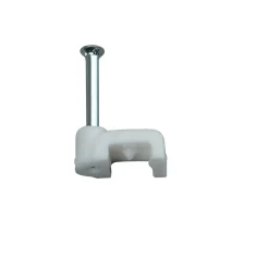 Kopp spijkerclip vlak + spijker 25mm wit 50st.