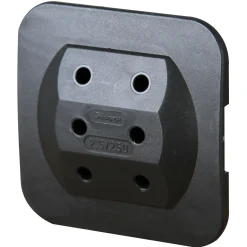 Kopp stekker adapter euro geaard 3-voudig zwart