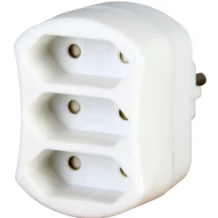 Kopp stekker adapter euro 3-voudig wit