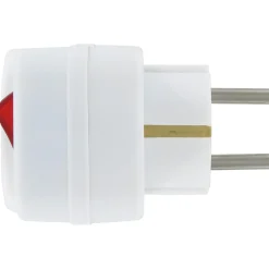Kopp stekker adapter geaard met schakelaar wit