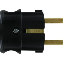 Kopp stekker adapter geaard 1-voudig zwart
