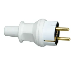 Kopp stekker geaard PVC IP44 wit