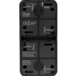 Kopp Stopcontact Maris - 2-voudig Geaard Opbouw Spatwaterdicht - Antraciet