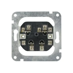 Kopp TechnikCenter Inbouwstopcontact KPN - Telefonie‑wandcontactdoos - 4‑polig - Onbehandeld Staal
