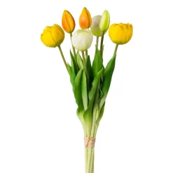 Kopu Kunstbloemen Bos Tulpen Mix 7 Stuks 39 Cm - Geel