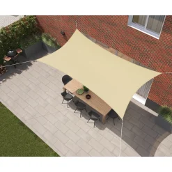 Kopu Schaduwdoek Rechthoek 2x4 M Waterdicht - Zonnedoek - Creme