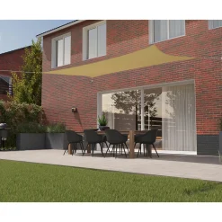 Kopu Schaduwdoek Rechthoek 2x4 M Waterdicht - Zonnedoek - Creme