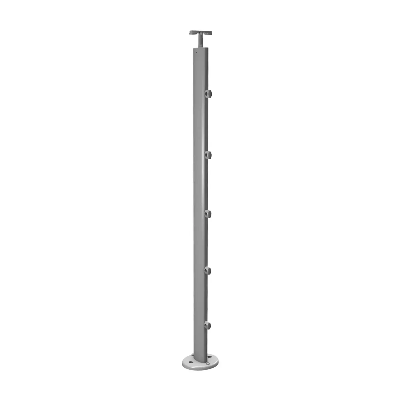 Kordo - Balustradepaal Voor Vlakke Montage - Prestio - Grijs Aluminium
