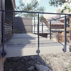 Kordo - Balustradepaal Voor Zijmontage - Prestio - Antraciet Aluminium