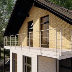 Kordo - Balustradepaal Voor Zijmontage - Prestio - Grijs Aluminium