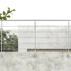 Kordo - Balustradepaal Voor Zijmontage - Prestio - Grijs Aluminium