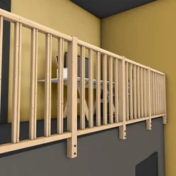 Kordo - Balustradepaal, Zijbevestiging - Dennenhout