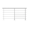 Kordo - Balustradeset Voor Vlakke Montage - Prestio - Grijs Aluminium - 2 M