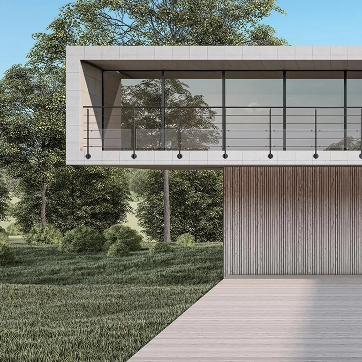 Kordo - Balustradeset Voor Zijmontage - Prestio - Zwart Aluminium - 2 M