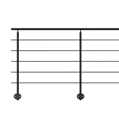 Kordo - Balustradeset Voor Zijmontage - Prestio - Zwart Aluminium - 2 M