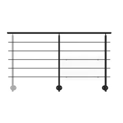 Kordo - Balustradeset Voor Zijmontage - Prestio - Zwart Aluminium - 2 M