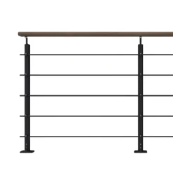 Kordo - Balustrade Vlakke Montage - Opalu - Zwart Met Kebony Handgreep - 2 M