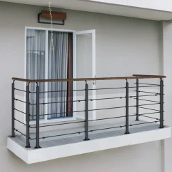 Kordo - Balustrade Vlakke Montage - Opalu - Zwart Met Kebony Handgreep - 2 M