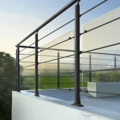 Kordo - Balustrade Vlakke Montage - Opalu - Zwart Met Kebony Handgreep - 2 M