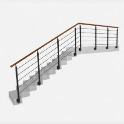 Kordo - Balustrade Zijdelingse Montage - Opalu - Zwart Met Kebony Handgreep - 2 M