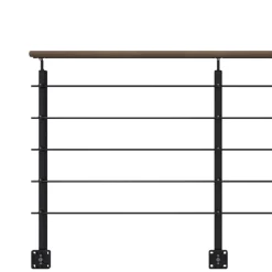 Kordo - Balustrade Zijdelingse Montage - Opalu - Zwart Met Kebony Handgreep - 2 M