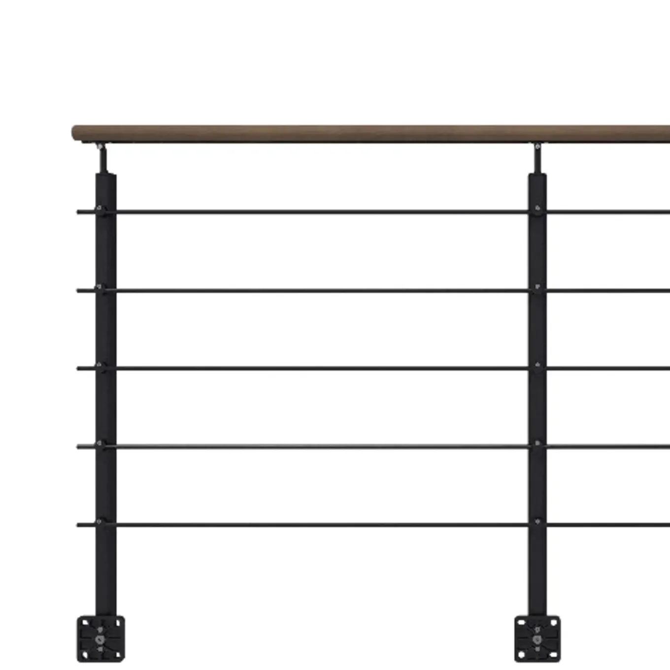 Kordo - Balustrade Zijdelingse Montage - Opalu - Zwart Met Kebony Handgreep - 2 M