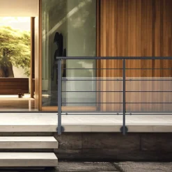 Kordo - Balustrade Zijdelingse Montage - Opalu - Zwart Met Kebony Handgreep - 2 M