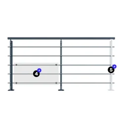 Kordo Initio Balustrade Plat Gelegd Antraciet Grijs 200cm