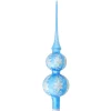 Krebs Luxe Kerstboom Piek - Lichtblauw Ijslak - 30 Cm - Glas