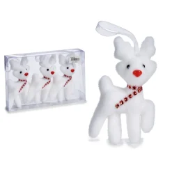 Krist+ Rendier Kersthangers - 3x - Wit - 11 Cm - Kunststof