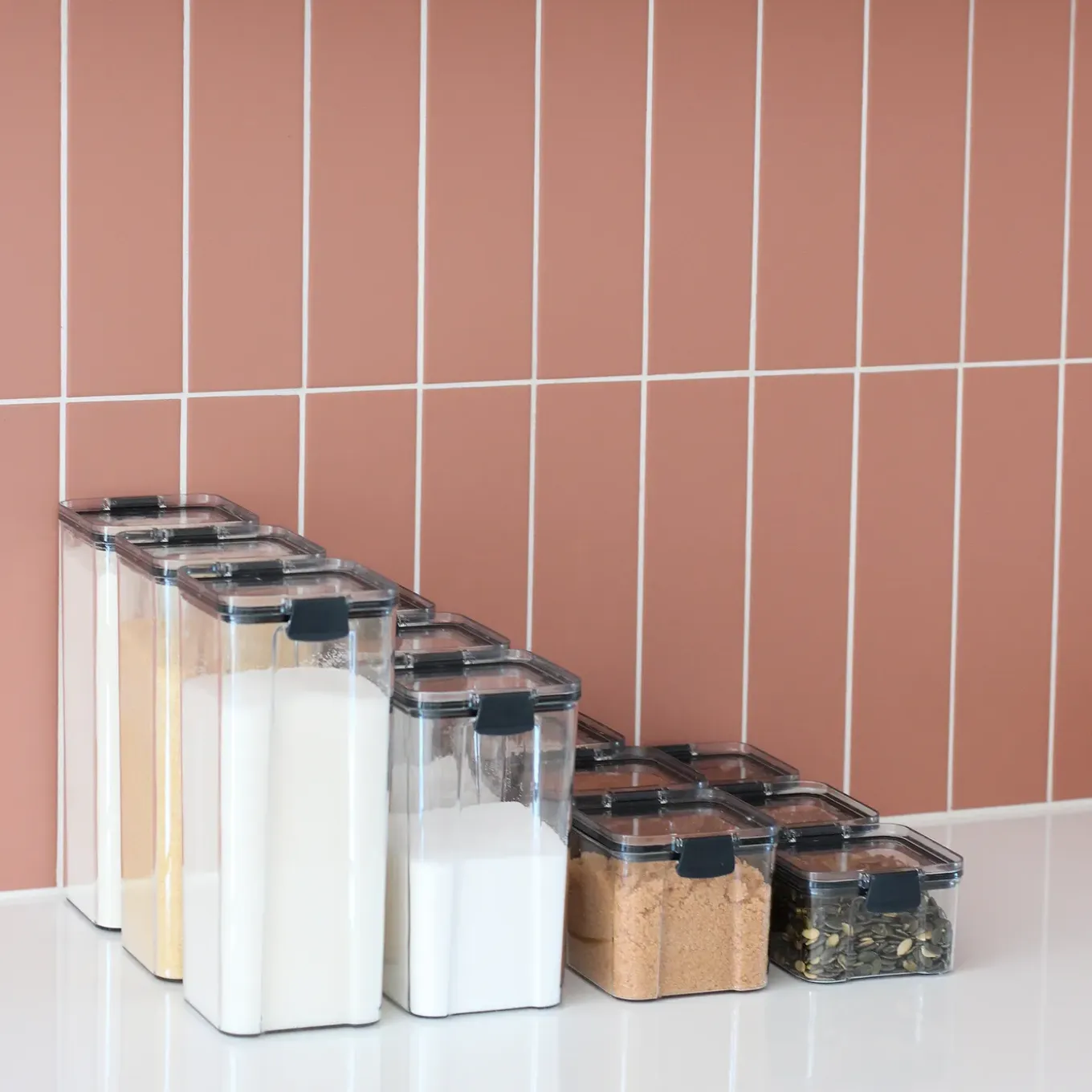 Krumble Voorraadpot Plastic 1800 Ml - Set Van 4
