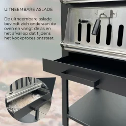 Monster Shop KuKoo Buiten Pizzaoven & Barbecue - Draagbare Houtskool BBQ