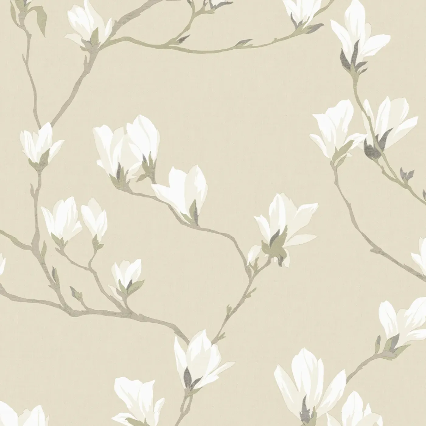 Laura Ashley Magnolia Grove Behang - Bloemen - 10mx52cm - Beige