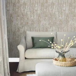 Laura Ashley Whinfell Behang - Glitter - 10mx52cm - Beige