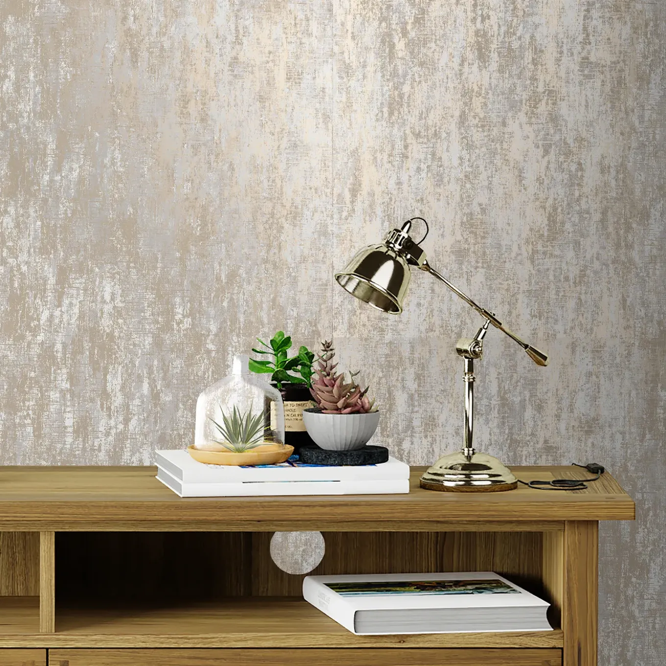 Laura Ashley Whinfell Behang - Glitter - 10mx52cm - Beige