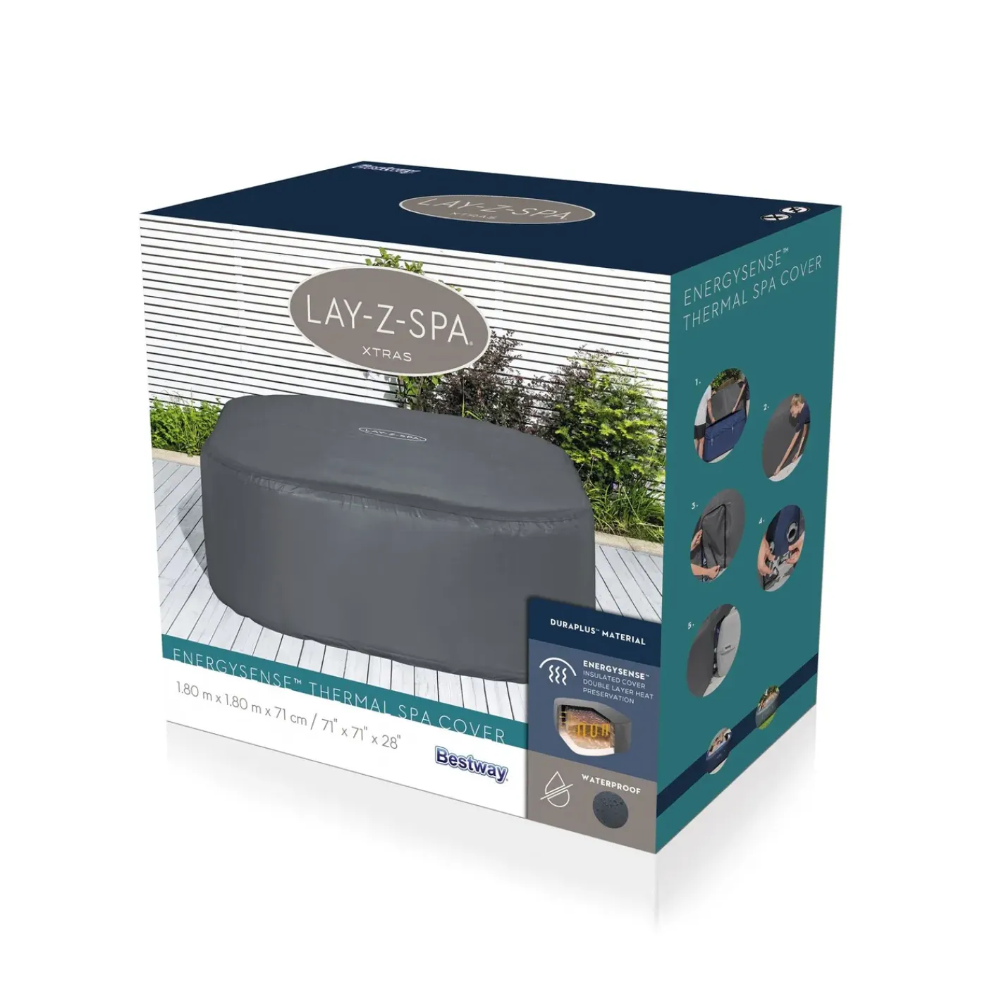 Bestway Lay-z-spa Energysense Afdekking Vierkant 180