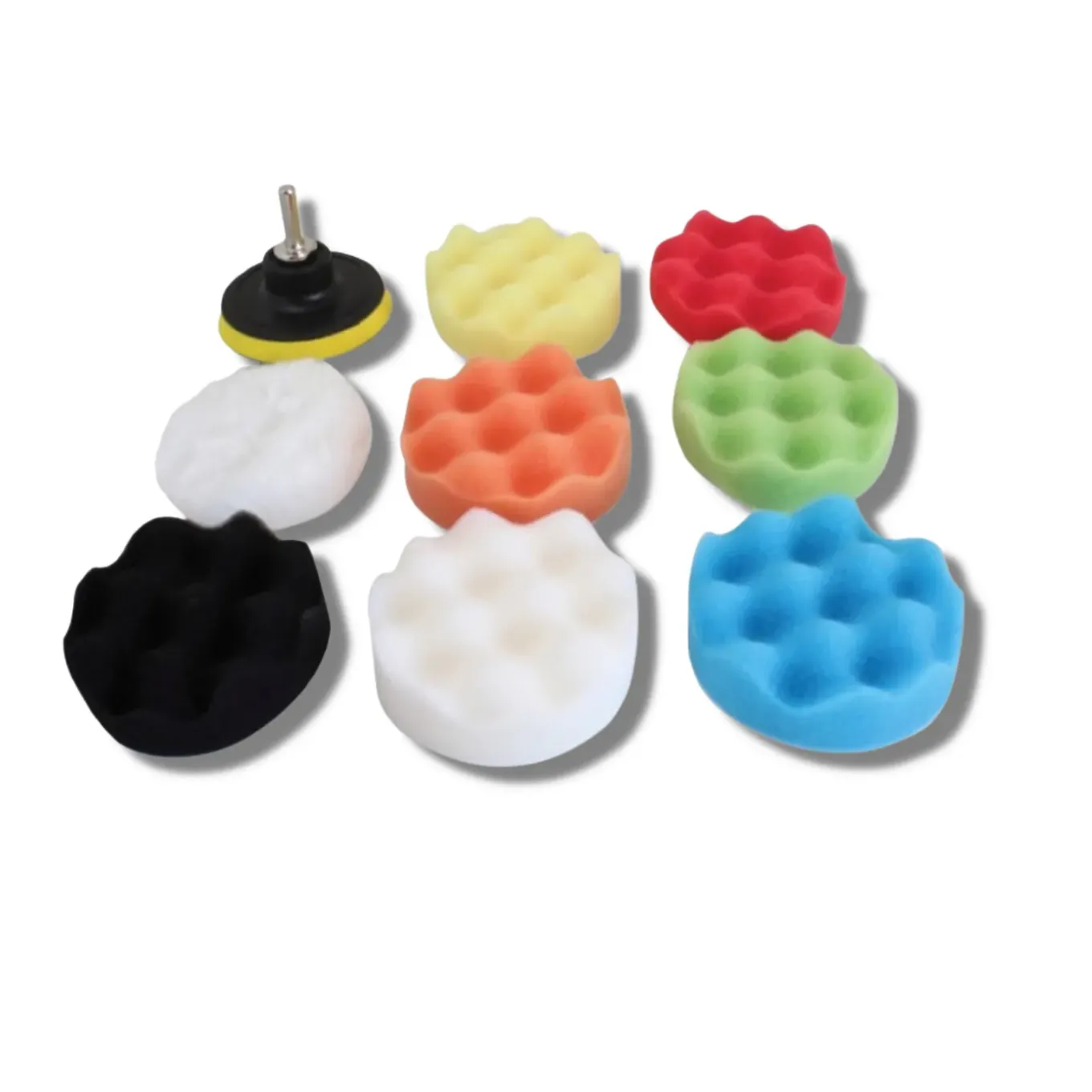 LB Tools Polijst set 10 delig 80mm polijstschijven velcro steunschijf 75mm met boormachine adapter