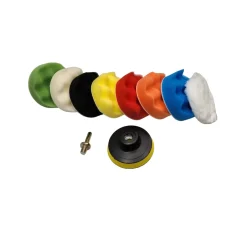 LB Tools Polijst set 10 delig 80mm polijstschijven velcro steunschijf 75mm met boormachine adapter