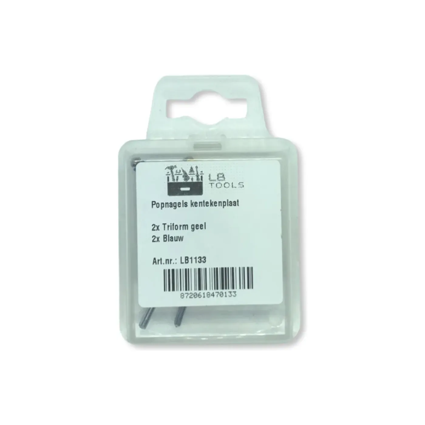 LB Tools Popnagels Kentekenplaat Geel En Blauw Aluminium (4 St) (lb1133)