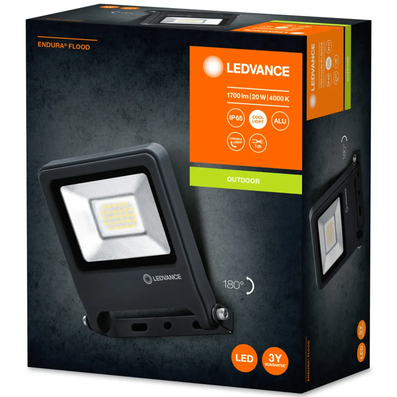 Ledvance straler Endura donkergrijs koel wit 20W