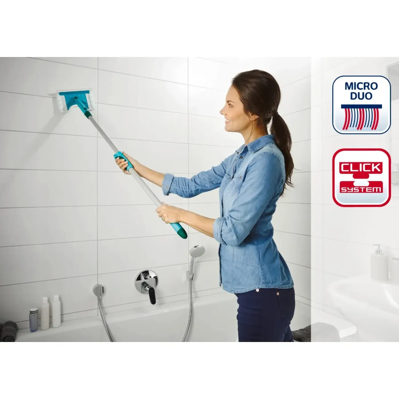 Leifheit Flexipad Bad- En Tegelwisser 20cm - Telescoopsteel 150cm - Cs