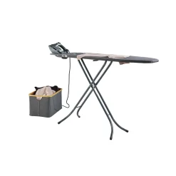 Leifheit Strijkplank Classic M Basic - In hoogte verstelbaar - Vast strijkijzerplateau - Zwart - 120x38cm