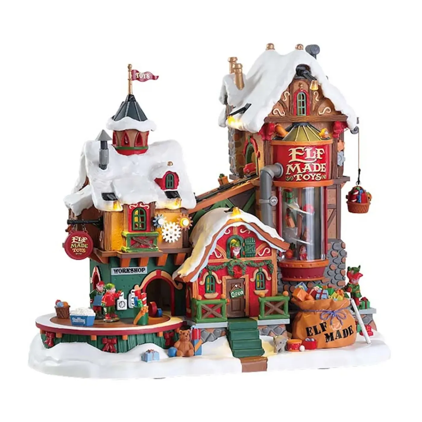 Lemax - 'elf Made Toy Factory' - Verlicht Gebouw Met Animatie & Muziek/geluid - Inclusief Adapter