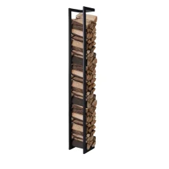 Lendo Online Brandhoutrek Wand 25x25x196 Cm Zwart Staal